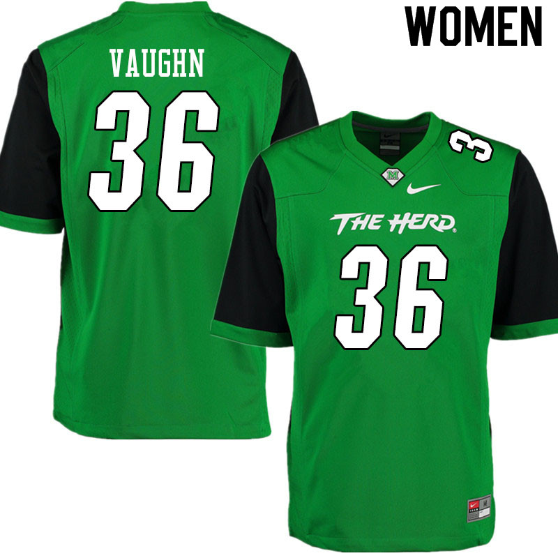 Women #36 Ivan Vaughn Marshall Thundering Herd College Football Jerseys Sale-Gren